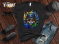 Colorful Cat With A Cap Tees