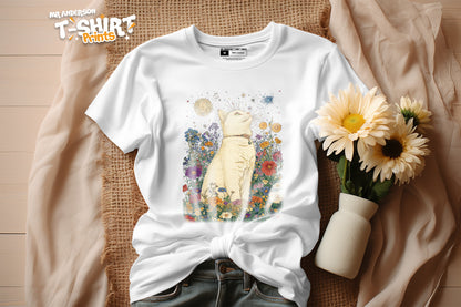 Cat In The Flower Fields Tees